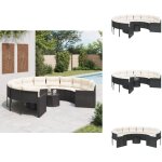 Canapé de jardin avec table coussins rond noir résine tressée - canapé de jardin - canapé rond - mobilier ... Canapé de jardin avec table coussins rond noir résine tressée - canapé de jardin - canapé rond - mobilier ...