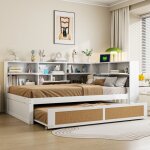 Okwish - canapé - lit 140x200 cm avec lit gigogne, lit simple avec nombreux rangements et port de charge, ... Okwish - canapé - lit 140x200 cm avec lit gigogne, lit simple avec nombreux rangements et port de charge, ...