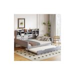 Wishdor - canap� - lit 140x200 cm, lit gigogne 90x190 cm avec compartiment de rangement, sommier � lattes, ...