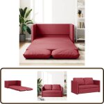 Vidaxl - canap - lit 2 en 1 rouge bordeaux 112x174x55 cm similicuir - canap convertible - canap lit ...