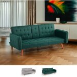 Canap� - lit 2 places inclinable avec accoudoir porte - gobelet ember - vert fonc�