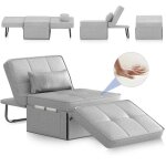 Canape - lit 4 en 1 convertible 1 place - 180x80x38 cm, fauteuil - lit reglable avec coussin et sac, ... Canape - lit 4 en 1 convertible 1 place - 180x80x38 cm, fauteuil - lit reglable avec coussin et sac, ...