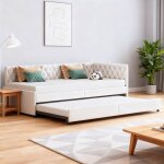 Canap� lit 90 / 180 x 200 cm, canap� lit gigogne, 2 en 1, extensible, structure de lit avec sommier � ...