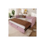 Okwish - canap� - lit 90 / 180x200 cm, lit rembourr�, lit simple avec lit gigogne r�glable, en velours ...