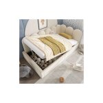 Okwish - canap� - lit 90x190 cm lit simple d'enfant, lit rembourr�, lit coffre, lit de repos avec rangement, ...