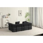 Canap� - lit compressible en cordure noir, 3 - en - 1 pas d'assemblage n�cessaire canap� de plancher ...