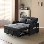 Yoleo - canap - lit convertible 2 places en chenille, canap moderne avec dossier rglable, support ...