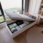 Canap� lit enfant 90x200 cm avec rangement, lit enfant avec led int�gr�e, lit banquette velours design ...