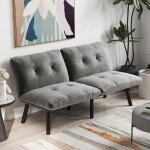 Canap lit convertible 2 places ? sofa moderne pliable style futon avec fonction couchage, solution gain ...