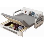Oleylucklive - canap - lit convertible avec rangement, 128 cm, gris