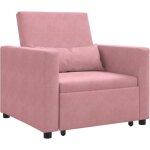 Canap lit simple rose clair 90 x 165 x 87 cm velours vidaxl