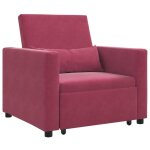 Canap� - lit?canap� convertible?sofa - lit simple 3 - en - 1 convertible en velours rouge vin