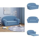 Canap� - lit pour enfants 2 places bleu peluche douce - canap� lit enfant - canap� b�b� - mobilier enfant ...