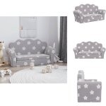 Canap� - lit enfant 2 places gris clair �toiles peluche douce - canap� enfant - canap� lit enfant - mobilier ...