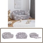 Vidaxl - canap - lit enfant 2 places gris clair toiles peluche douce - canap enfant - canap lit enfant ...