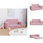 Canap - lit pour enfants 2 places rose peluche douce - canap lit enfant - canap bb - mobilier enfant ...