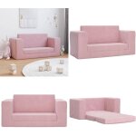 Vidaxl - canap� - lit pour enfants 2 places rose peluche douce - canap� lit enfant - canap� b�b� - mobilier ...