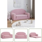 Canap - lit pour enfants 2 places rose peluche douce - canap enfant - canap lit enfant - meuble bb ...