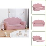 Canap� - lit pour enfants 2 places rose peluche douce - canap� enfant - canap� lit enfant - mobilier ...
