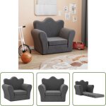 Canap� - lit pour enfants anthracite peluche douce - canap� enfant - canap� lit enfant - mobilier b�b� ...