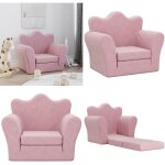 Canap� - lit pour enfants rose peluche douce - vidaxl