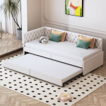 Canap� lit extensible 90 x 200, canap� lit convertible, lit gigogne, cadre de lit avec sommier � lattes, ...