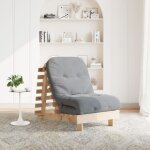 Canap - lit futon avec matelas 70x206x11 cm bois massif de pin vidaxl