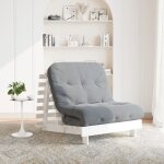 Canap - lit futon avec matelas 90x206x11 cm bois massif de pin