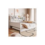 Canap� - lit gigogne 140x200 / 90x190 cm lit adulte avec compartiment de rangement et sommier � lattes, ...