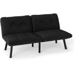 Canap� - lit moderne pliable noir, canap� futon 2 places avec fonction couchage, lit d'appoint peu encombrant ...