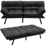 Goplus - canapé lit en mousse à mémoire charge 273kg - canapé - lit futon - dossier et accoudoirs réglables ... Goplus - canapé lit en mousse à mémoire charge 273kg - canapé - lit futon - dossier et accoudoirs réglables ...