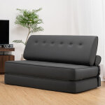 Canap� - lit pliant 1, 5 � 1, 8 m avec coussins, fauteuil de sol convertible avec dossier pour petits ...