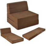 Northix - canape lit pliant 3 en 1 avec housse lavable en mousse extra epaisse 15 cm marron 8 Northix - canape lit pliant 3 en 1 avec housse lavable en mousse extra epaisse 15 cm marron 8
