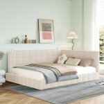 Redom - canap� - lit rembourr� lit multifonctionnel 140x200 cm avec sommier � lattes en tissu velours, ...