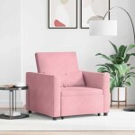 Canap� lit simple rose clair 90 x 165 x 87 cm velours vidaxl