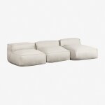 Canapé méridienne modulable de 3 pièces dojans sklum beige semoline Canapé méridienne modulable de 3 pièces dojans sklum beige semoline
