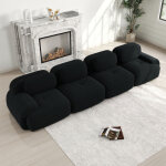 Neche ? canap� modulable 4 places en velours c�tel� ? design ergonomique avec mousse 32d ? base antid�rapante ...