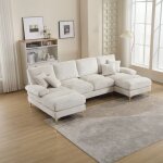 Canap� modulable en u avec 2 m�ridiennes inclinables - chenille moderne - grand format pour toutes pi�ces ...