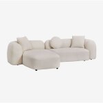 Sklum - canap modulaire avec mridienne gauche en 2 pices en chenille coco