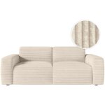 Canap� paco convertible 3 places couchage quotidien 140x190cm matelas 17cm velours c�tel� beige