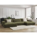 Bobochic - canap panoramique fixe compact leonard tissu textur vert