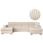 Loungitude - canap panoramique paola convertible avec 2 coffres en velours ctel - beige