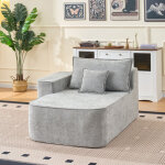 Canap� relax 1 place - 144x112 cm chaise longue sans montage, en chenille, avec dossier, 2 coussins, ...