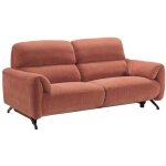 Canap� relax �lectrique 3 places tissu polyester terracotta - malko