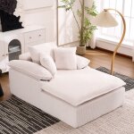 Canap� relax, fauteuil 1 place avec fonction couchage, 2 accoudoirs et 3 coussins, velours c�tel�, style ...