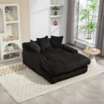 Canap� de relaxation avec 3 coussins, canap� rembourr� salon / chambre, velours c�tel�, rembourrage en ...