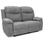 Canap de relaxation lectrique 2 places en tissu bona - gris clair