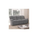 M&s - canap de relaxation lectrique 3 places en microfibre grise - valia