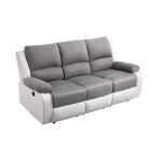 Paris prix - canap de relaxation lectrique 3 places 'ota' 192cm gris & blanc