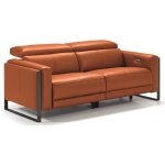 Les tendances - canap de relaxation lectrique en cuir kinston - marron noisette - 3 places